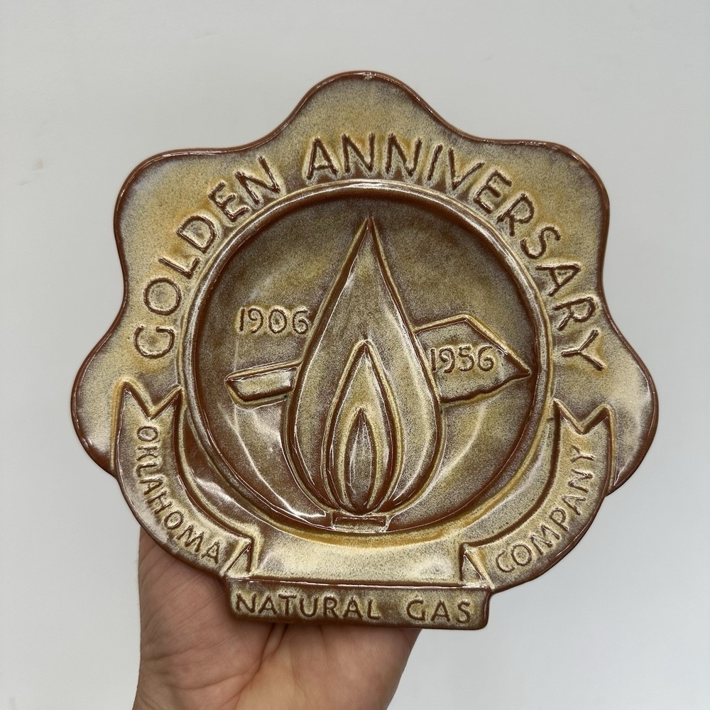 Frankoma Natural Gas 1906-1956 Golden Anniversary 1906-1956 Ashtray/Dish